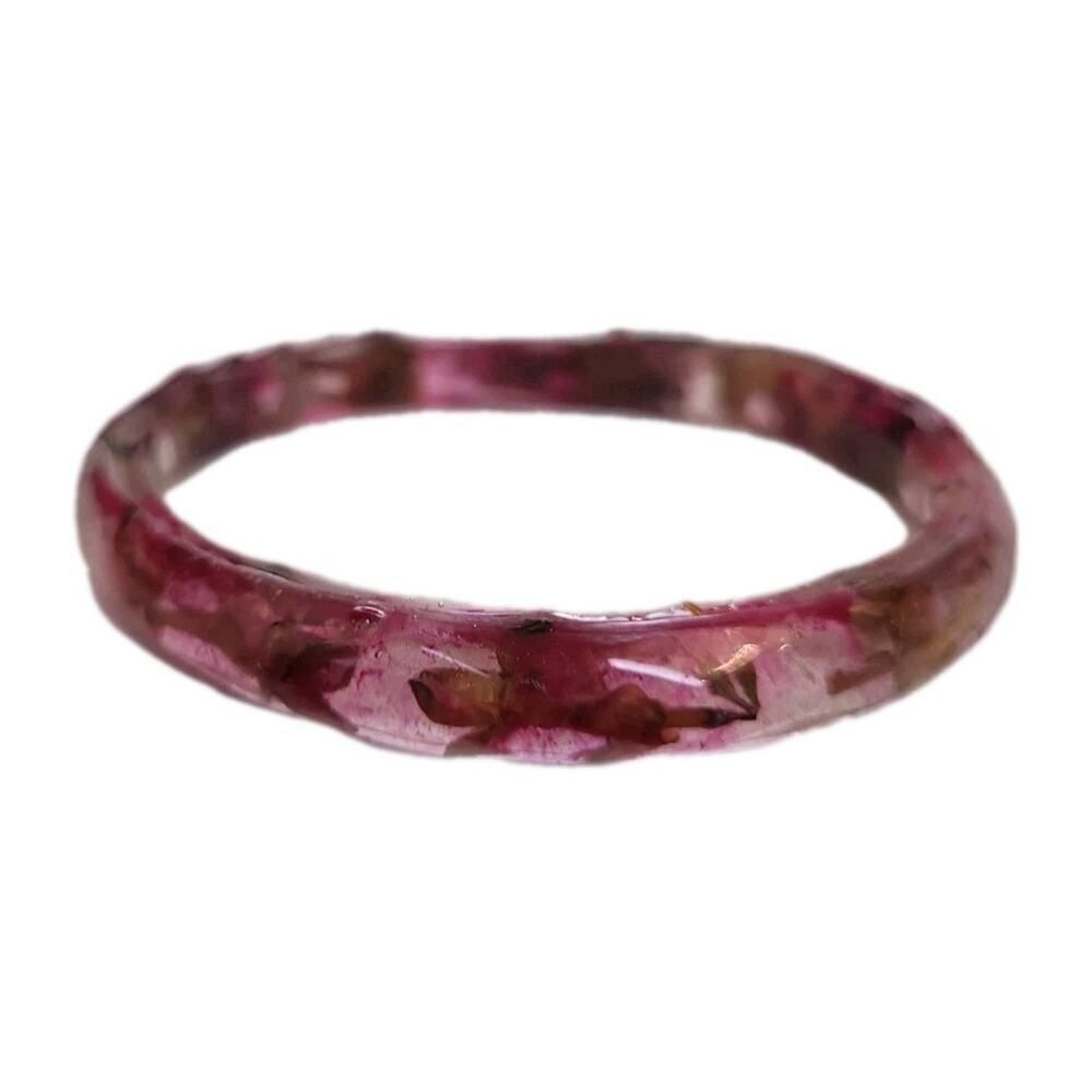 Real Lavender Flower Resin Thin Bracelet
